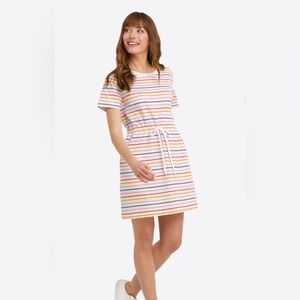Draper James Tie Waist T-Shirt Dress in Multi-Stripe Size XXL NWOT